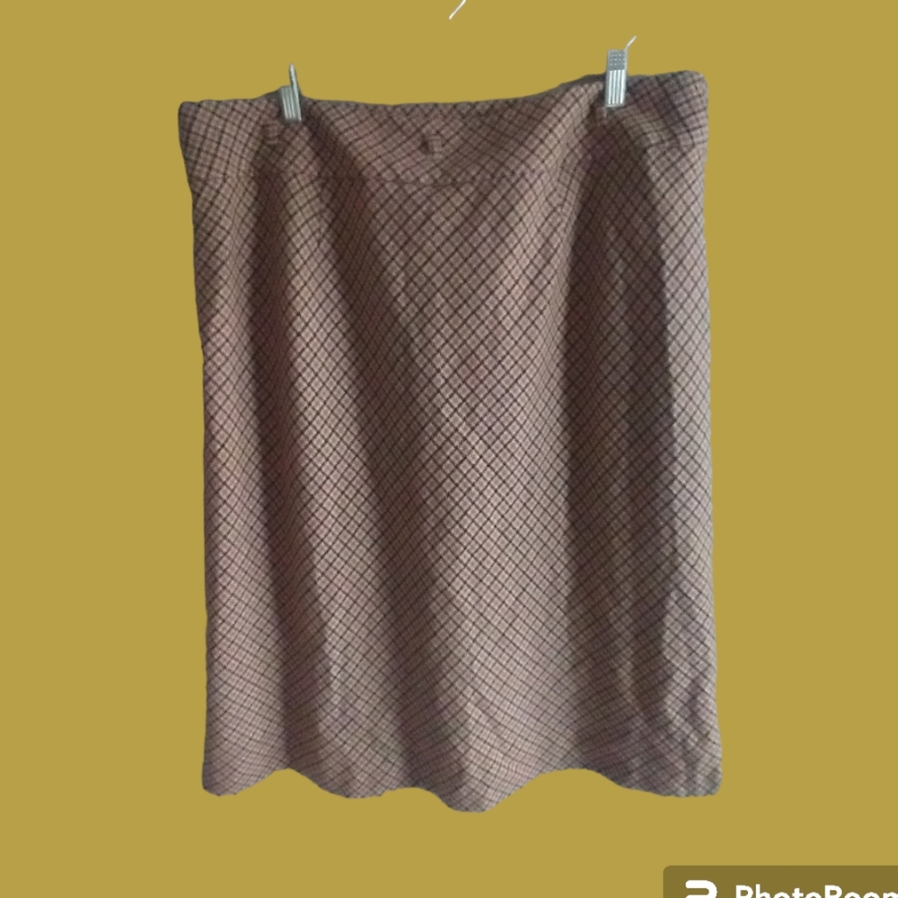 Talbots Vintage Women Plus Skirt‎ 16 Wool Bland Orange Brown Siren Office Preppy